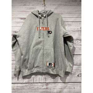Majestic NHL Philadelphia Flyers Zippered Hooded Sweatshirt Jacket Men's Size XL